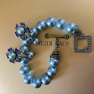 Heidi Daus Set Crystal Beaded Bracelet And Earrings Light Sapphire